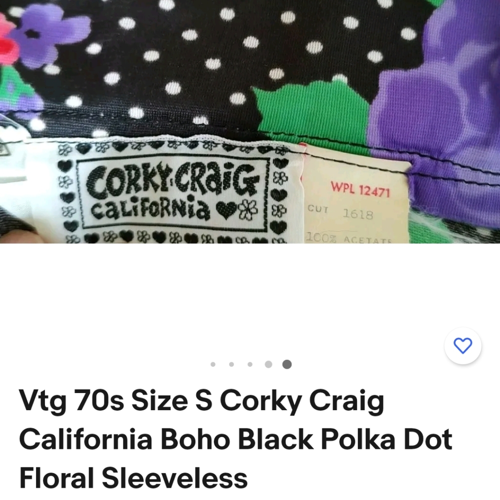Vintage 70s Corky Craig Black Polkadot Halter Dre… - image 5